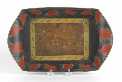 Appraisal: Tole decorated tin bread tray th c with a crystaline