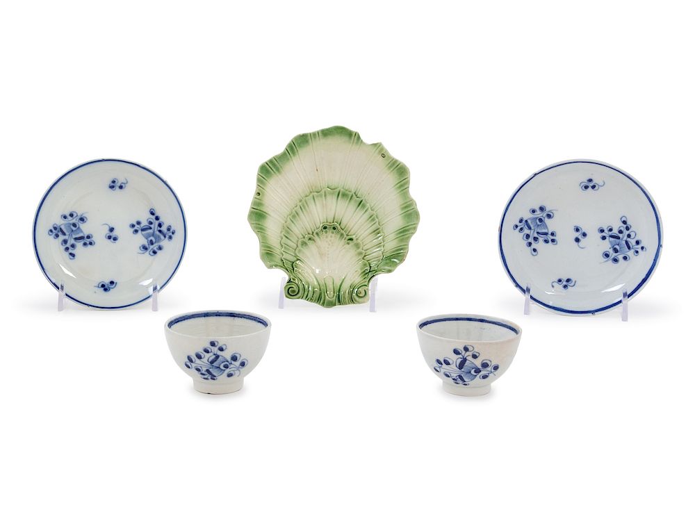 Appraisal: A Whieldon Pottery Pickle Dish and a Pair of Staffordshire