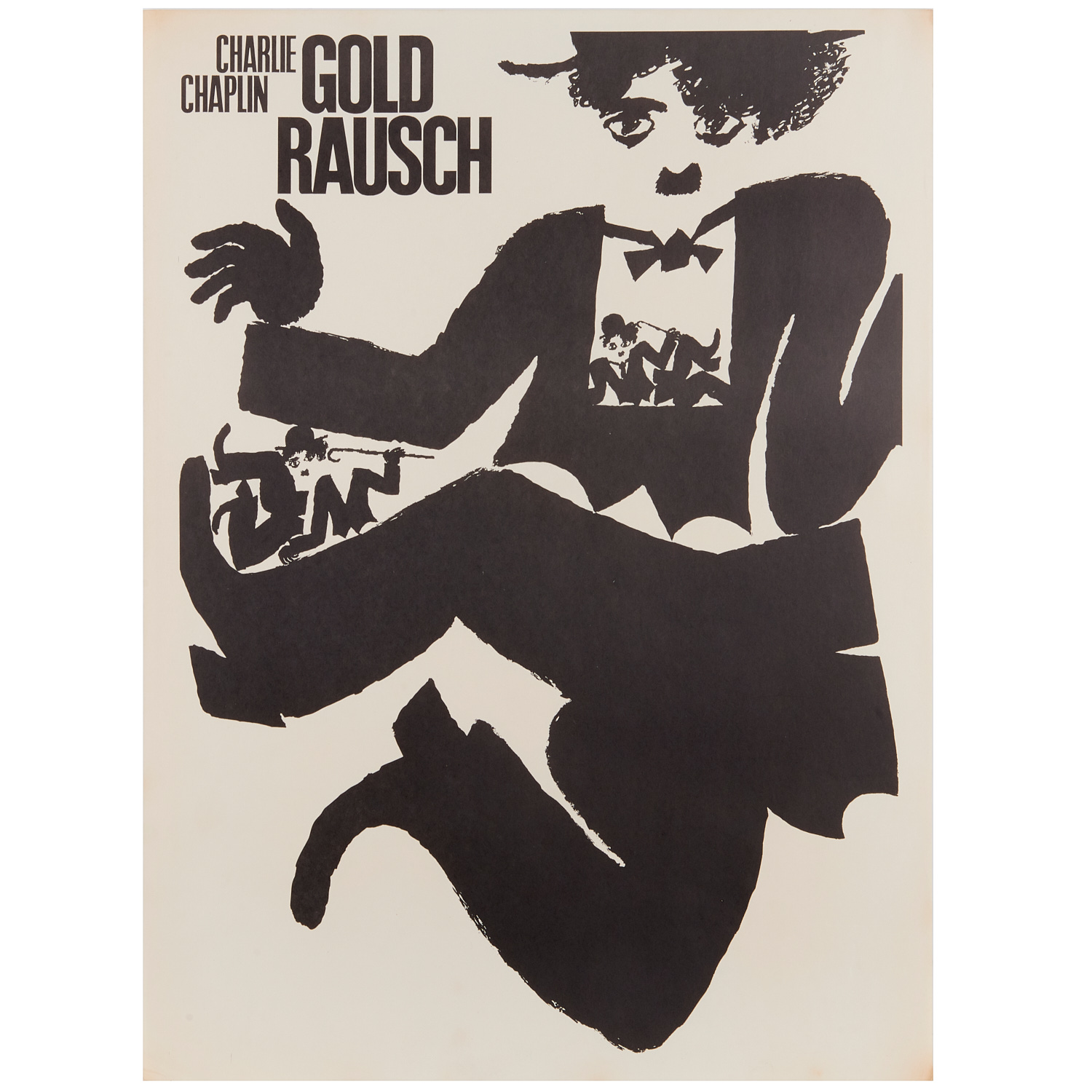 Appraisal: CHARLIE CHAPLIN GERMAN GOLD RUSH POSTER Gold Rausch movie poster