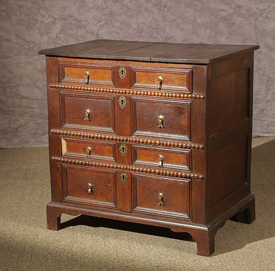 Appraisal: William Mary Oak Chest of Drawers Last Quarter th Century