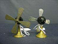 Appraisal: TABLE TOP FANS FOR DOLL HOUSE Two black and gold