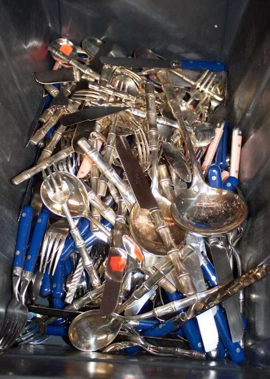 Appraisal: Large assortment of silver-plated flatware and with a stainless steel