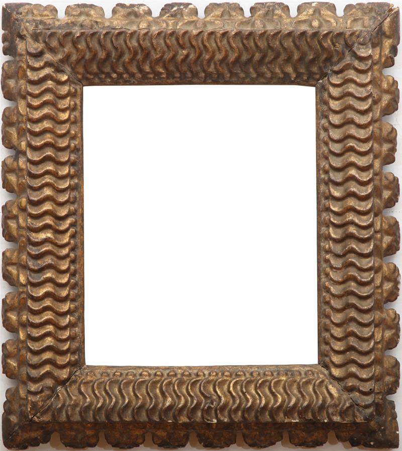 Appraisal: SOUTHERN ITALIAN GILTWOOD PICTURE FRAME With a beaded and wavy