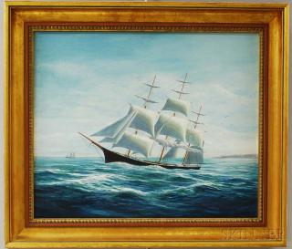 Appraisal: Robert Lee Perry Massachusetts Maine - Portrait of the Clipper