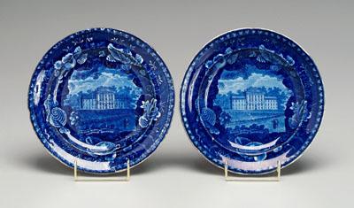 Appraisal: Two Kentucky transferware plates both dark blue transfer both marked