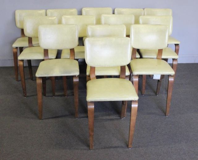 Appraisal: Midcentury Set of Thonet Bentwood Side Chairs Labeled Thonet Straight