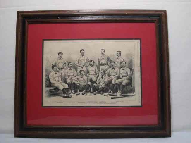 Appraisal: Original woodblock engraving depicting the Boston Champions Page of Harper's