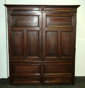 Appraisal: A Continental oak and fruitwood Armoire th century the breakfront