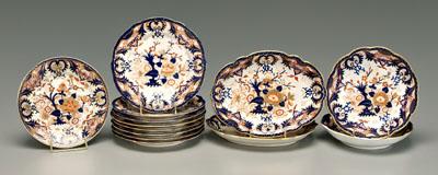 Appraisal: Partial set of Derby ironstone cobalt and iron red Imari