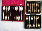 Appraisal: A set of six pierced silver coffee spoons Mappin and