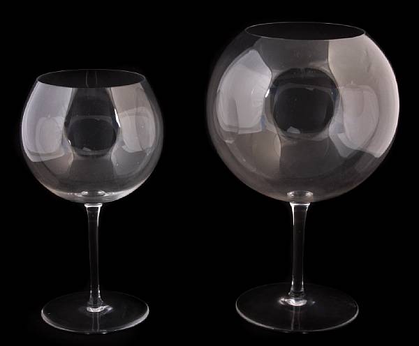 Appraisal: A group of Baccarat glass stemware comprising three large balloon