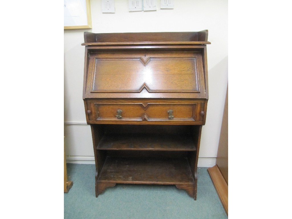 Appraisal: Oak secretaire bookcase