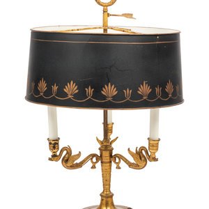 Appraisal: An Empire Style Gilt Bronze Three-Light Bouillotte Lamp Early th