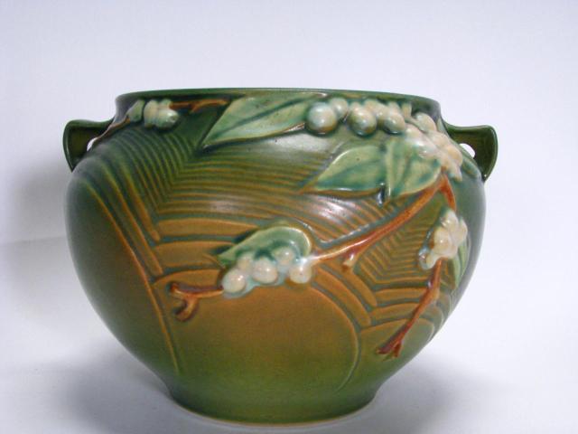 Appraisal: Roseville Pottery Snowberry Double-Handled Bowl