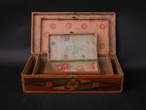 Appraisal: Oriental Boxes Early th Century Three paper-covered oriental nesting boxes