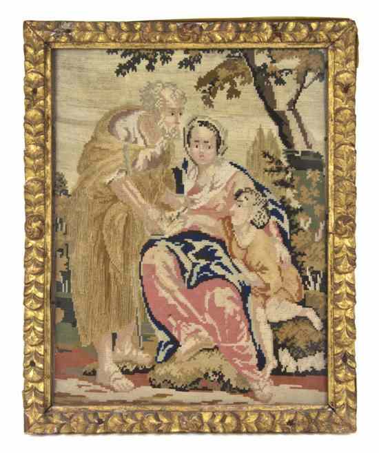 Appraisal: An English Needlework Panel depicting a Biblical scene set in