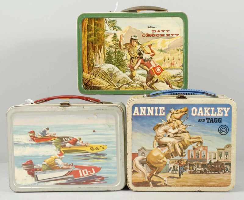 Appraisal: Lot of Metal Lunchboxes Description Includes a Boating box with