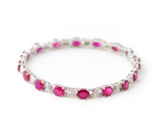 Appraisal: Ladies k White Gold Ruby Diamond Bracelet Ladies k white