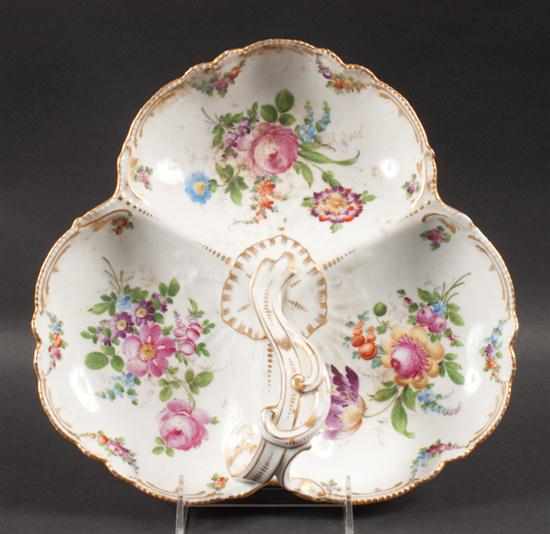 Appraisal: Dresden porcelain serving dish late th century with three molded