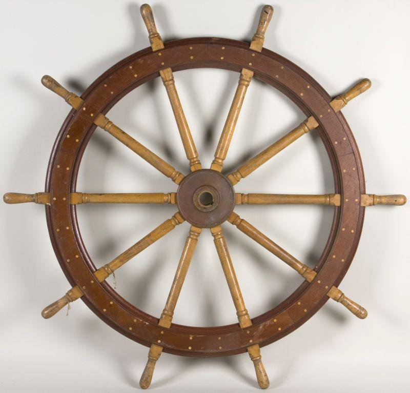 Appraisal: Large Ship's Wheel th century ten turned maple spokes emanate