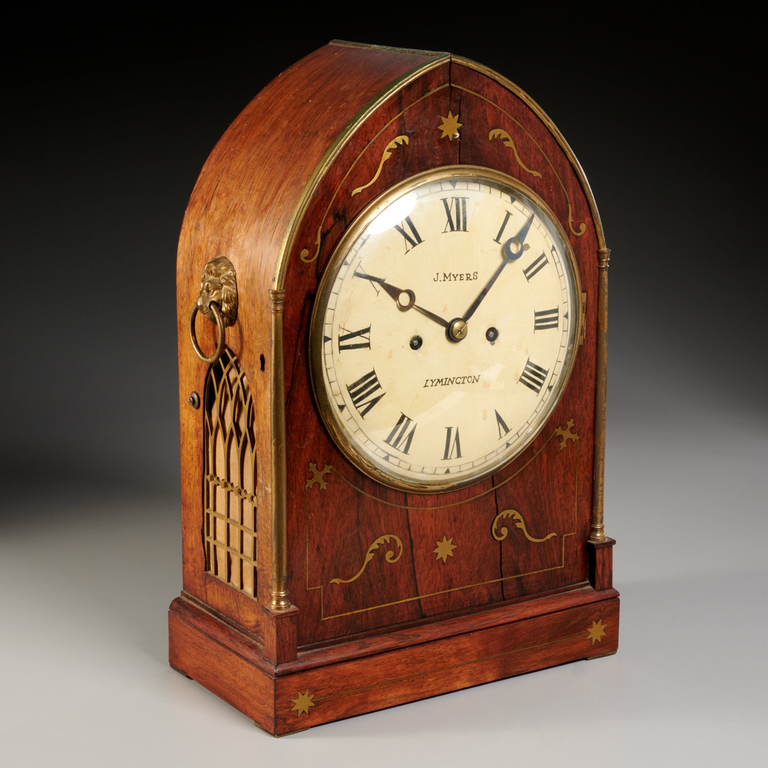 Appraisal: VICTORIAN BRASS INLAID STRIKING BRACKET CLOCK c s England in