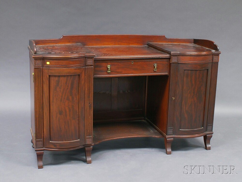 Appraisal: Late Federal-style Mahogany Sideboard the shaped gallery and top on