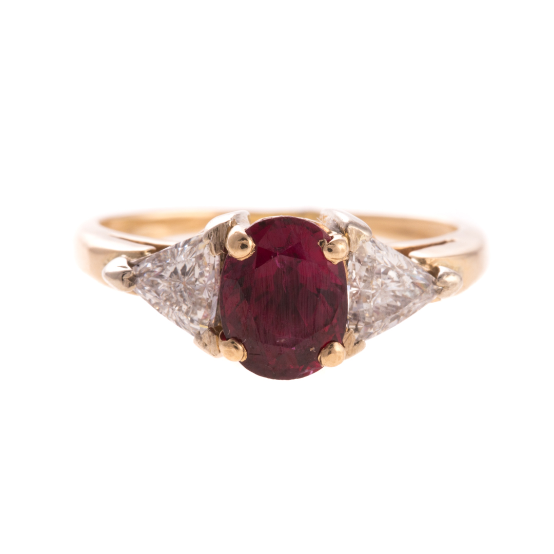 Appraisal: A Lady's Ruby and Diamond Ring in K K yellow