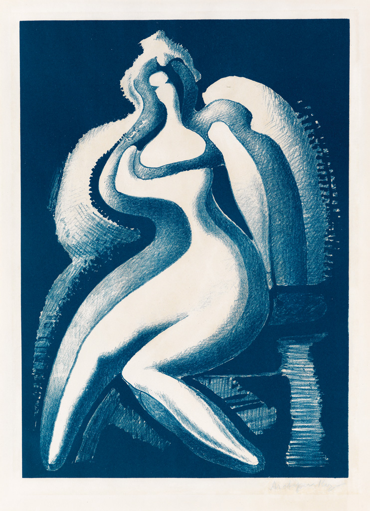 Appraisal: ALEXANDER ARCHIPENKO Coquette Lithograph printed in blue on cream wove