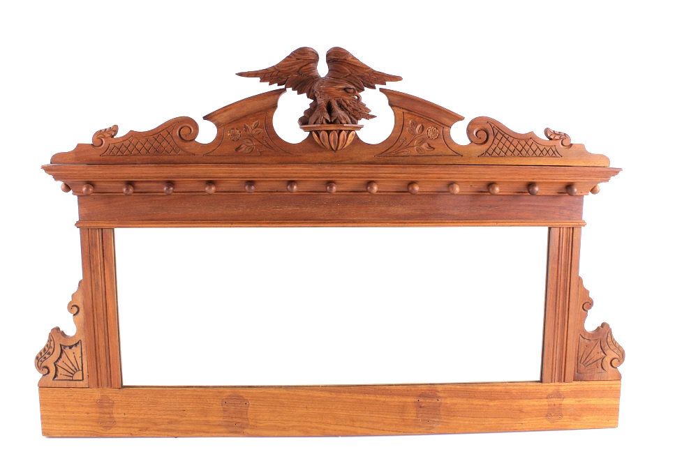 Appraisal: Black Forest Eagle Carved Mirror circa For your consideration in