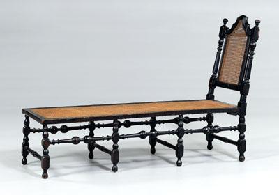 Appraisal: William and Mary caned daybed arched and caned back ring