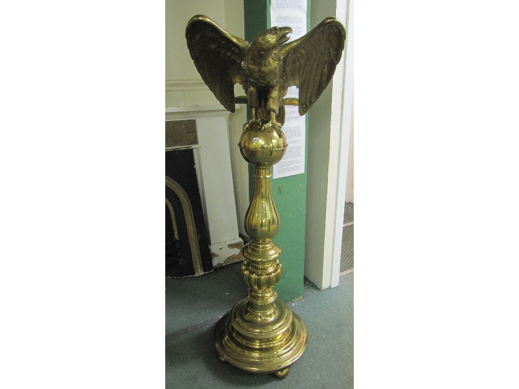 Appraisal: Edwardian brass eagle decorated church lectern