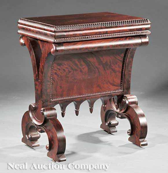 Appraisal: A Fine American Gothic Carved Mahogany Work Table c Philadelphia