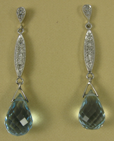 Appraisal: PAIR OF BLUE TOPAZ EARRINGS each k white gold and