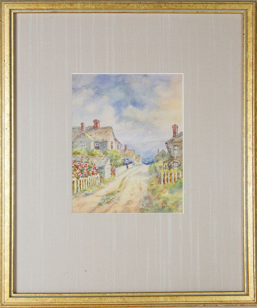 Appraisal: Lillian Gertrude Smith Nantucket Watercolor on Paper Village Path to