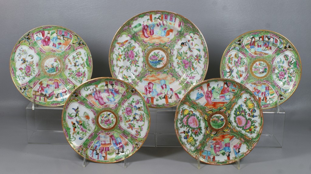 Appraisal: Chinese Export Rose Medallion Porcelain Lot assorted plates and shallow