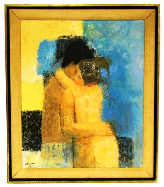 Appraisal: Noe Canjura Salvadoran-French c - - Les Amoureux oil on