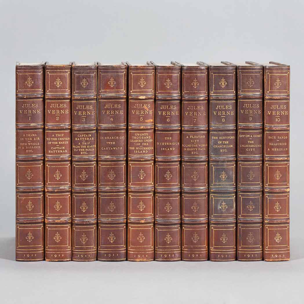 Appraisal: FINE BINDINGS VERNE JULES Works New York London Vincent Parke