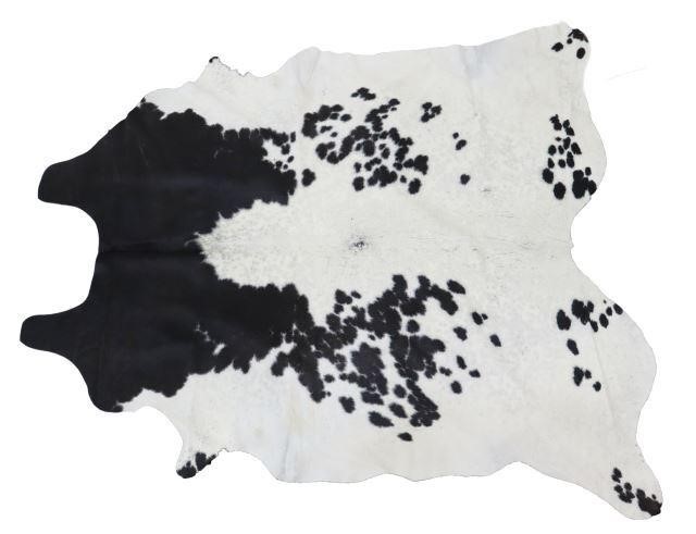 Appraisal: Black and white flecked with black cowhide with cattle brand