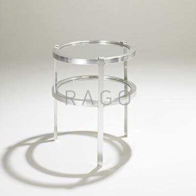 Appraisal: ART DECO Tiered occasional table s Aluminum and glass Unmarked