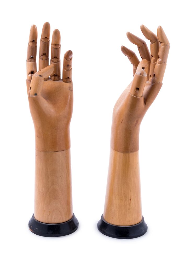 Appraisal: A Pair of French Carved and Articulated Wood Glove Molds