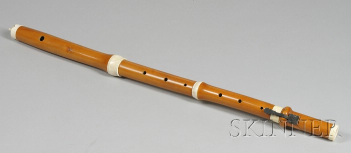 Appraisal: Baroque One Keyed Flute c unstamped boxwood with ivory rings