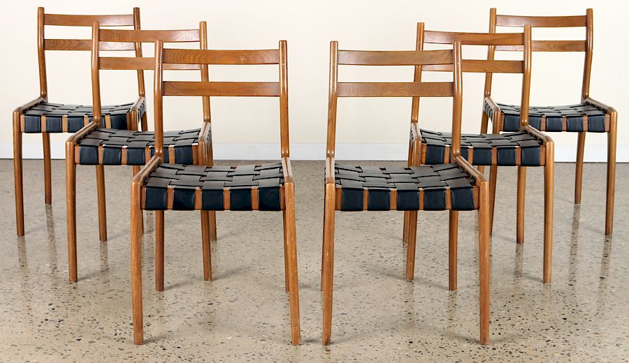 Appraisal: SET ITALIAN ELM SIDE CHAIRS MANNER OF GIO PONTI A