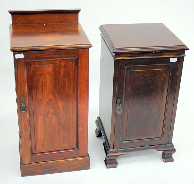 Appraisal: AN EDWARDIAN MAHOGANY POT CUPBOARD with panelled door cm wide