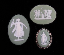 Appraisal: Three Wedgwood Green Dip Medallions ca late 's and late