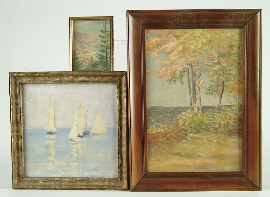 Appraisal: UNSIGNED American th C THREE COASTAL PAINTINGS These are all