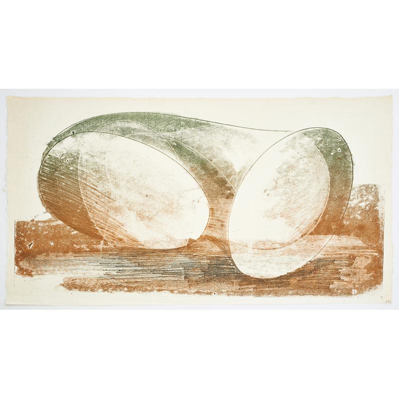 Appraisal: HARRY BERTOIA Monoprint on rice paper Condition Report Very good