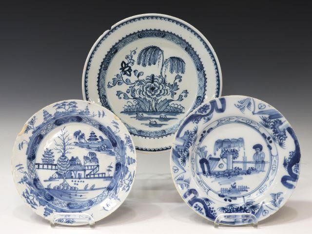 Appraisal: lot of English Delft blue and white tin-glazed earthenware plates