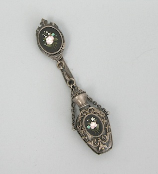 Appraisal: A Victorian Chantelaine with Pietra Dura Decoration and a Suspended