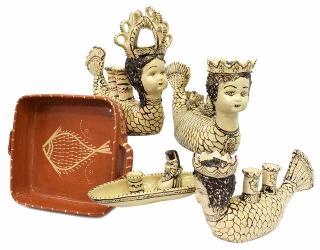 Appraisal: lot of Mexican glazed ceramic figural and tableware items comprising