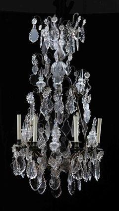 Appraisal: LOUIS XV SIX-LIGHT CHANDELIER The pear-from skeleton frame with paired